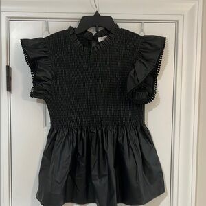 THML Black Ruffle Sleeve Blouse
